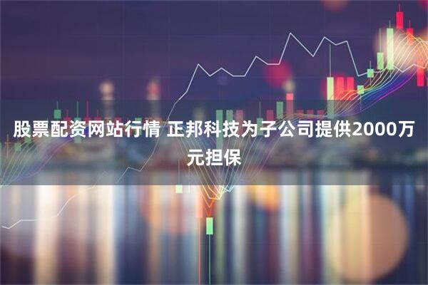 股票配资网站行情 正邦科技为子公司提供2000万元担保